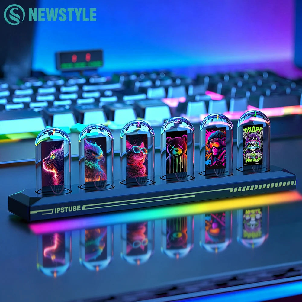 Smart RGB Nixie Tube Clock Night Light With Bluetooth APP DIY Digital Analog Glow Desktop Decoration Light For Gaming Home Decor Zpaxo
