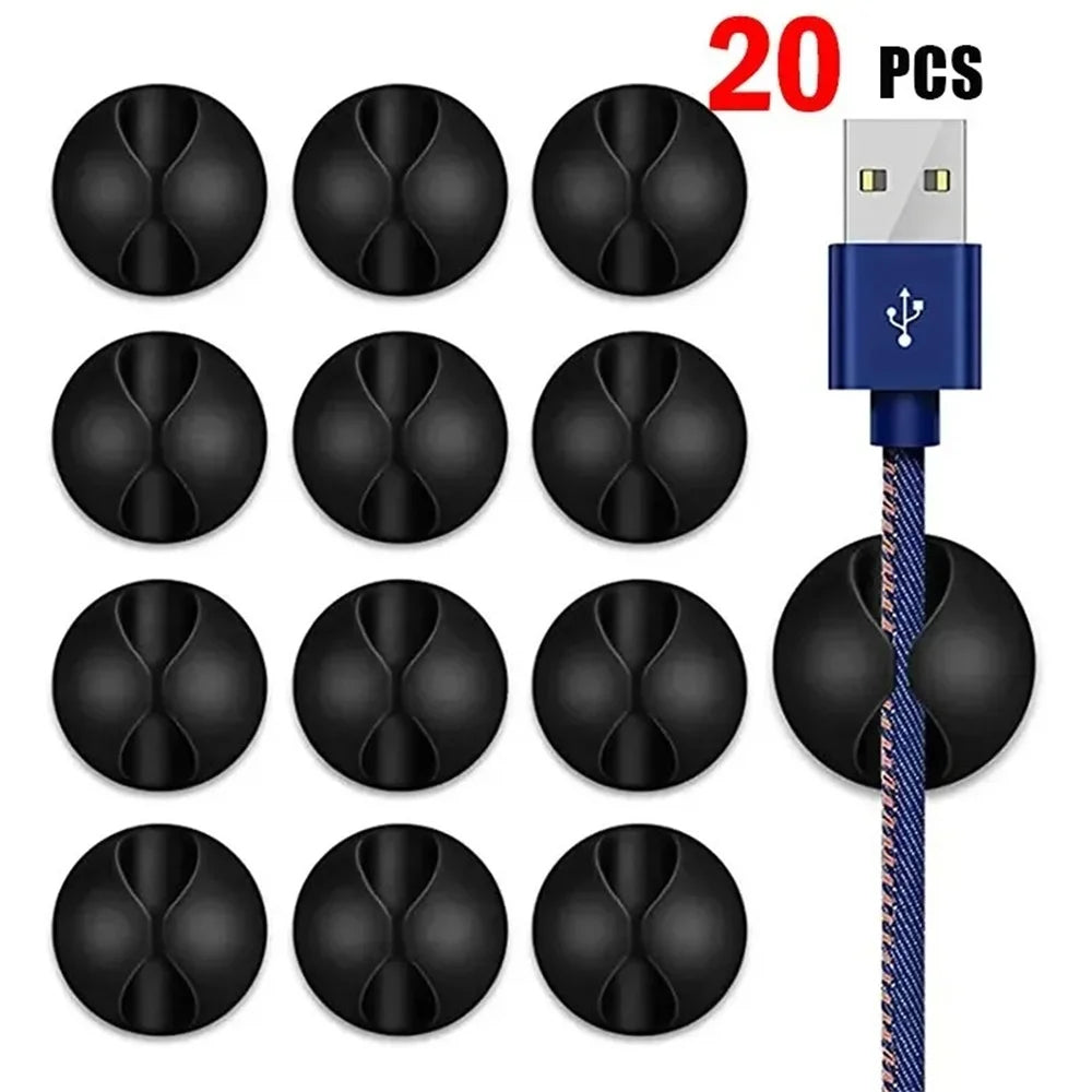 20-Pack Silicone Cable Clips – Wire & Cord Organizer Cable Organizer Clips Zpaxo