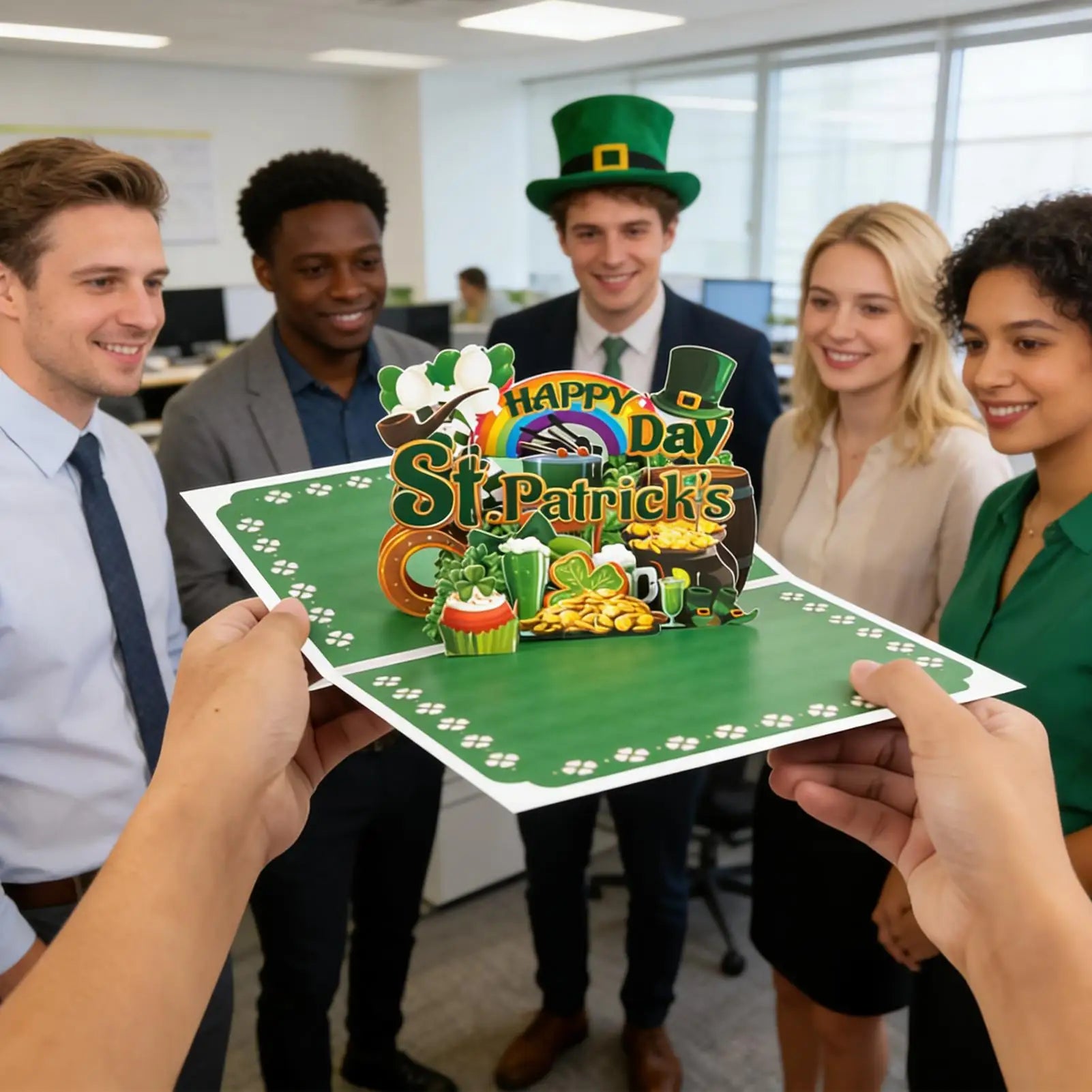 St Patricks Day Card 3D Popup Greeting Cards Festive Celebration