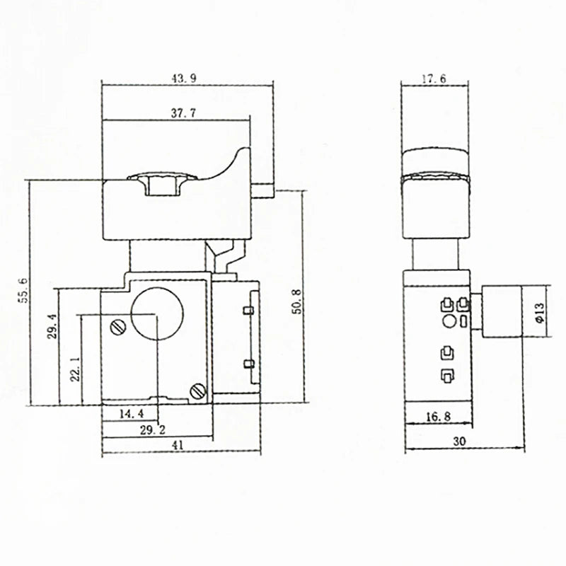FA2-6/1BEK Trigger Button Switch Power Tool 6A 250V 5E4 Controlling Electric Drill Gadgets Hardware Lock On Zpaxo