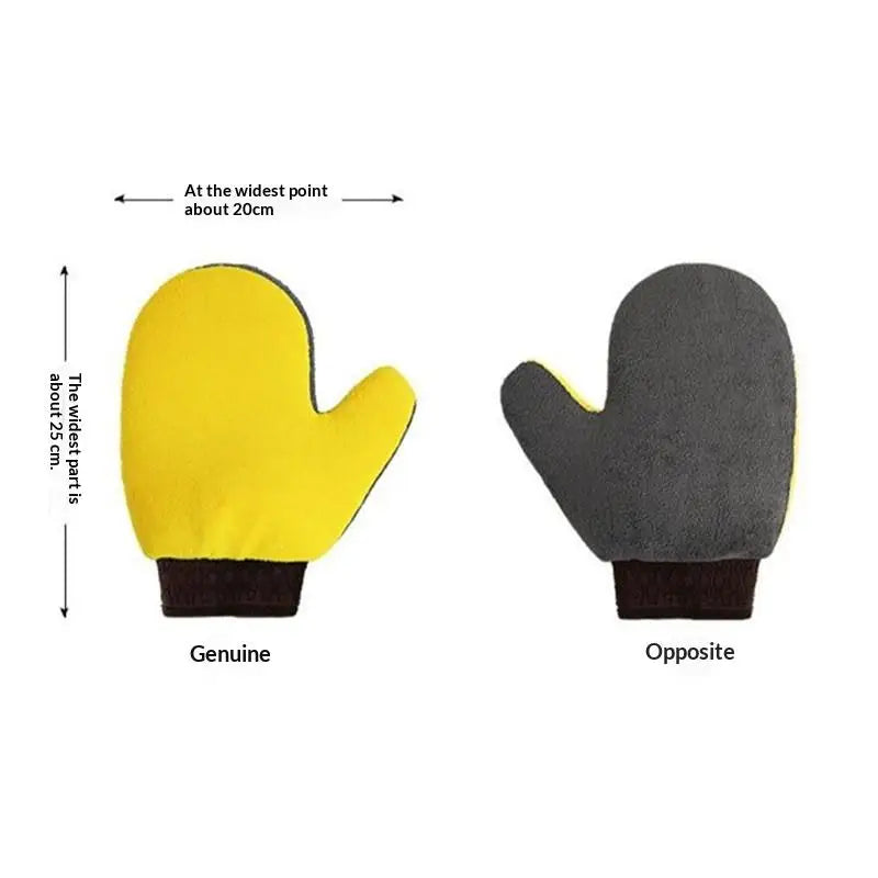 Microfiber Car Wash Glove – Double-Sided Coral Fleece Detailing