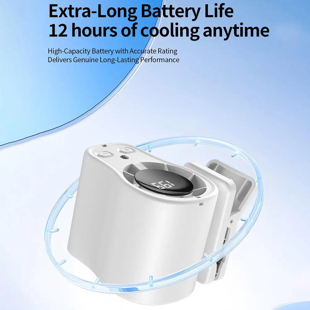Portable USB Clip-On Fan | LED Display, 360° Rotation, Rechargeable Portable Clip-On Fan Zpaxo