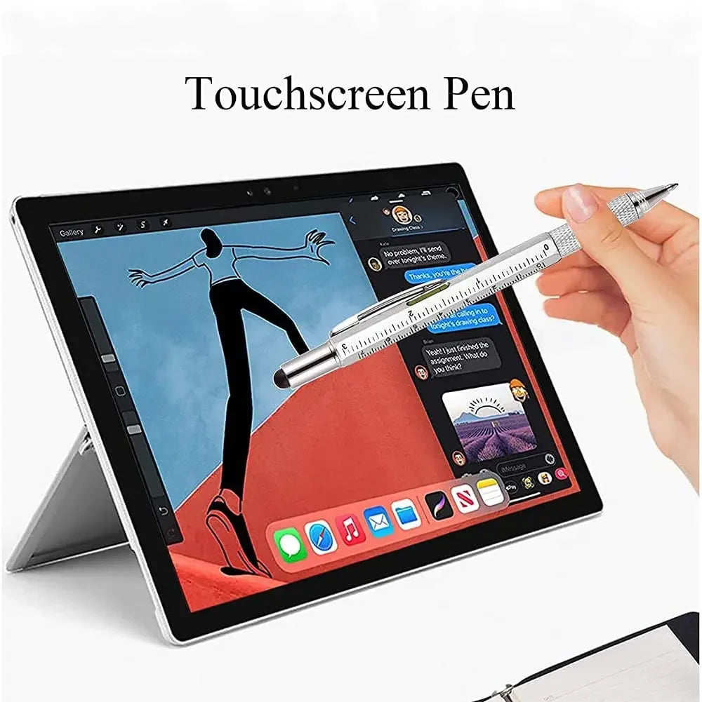 7 in1 Multifunction Ballpoint Pen Modern Handheld Tool Measure Zpaxo