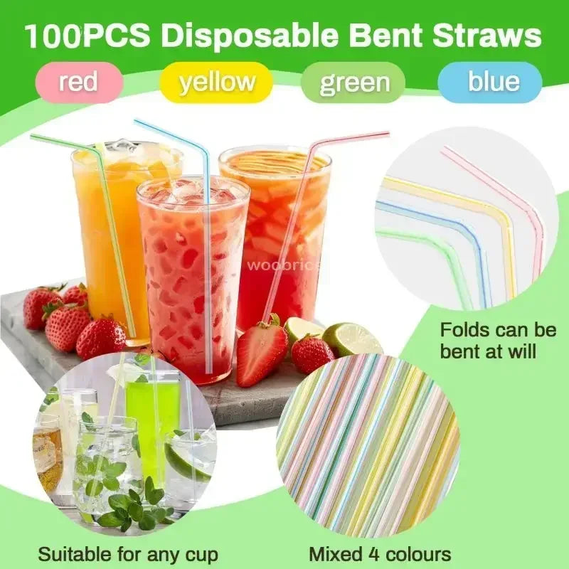 Multicolor Plastic Pipes Drinking Straws Cola Straws Bar Party Wedding Kitchen Pajitas Cocktail Straw Wholesale Tool Zpaxo