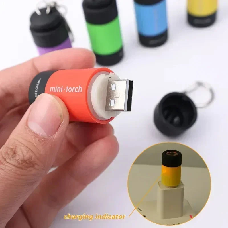 KDULIT Mini USB Rechargeable Keychain LED Flashlight – Waterproof