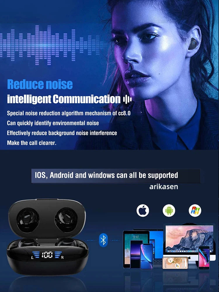 Wireless Earbuds 5 3 Headphones 48Hrs Music Bluetooth Earphones
