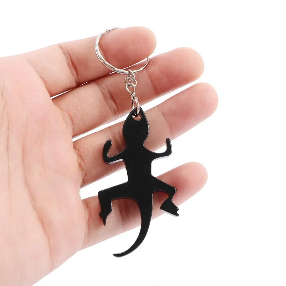 Creative Novelty Lizard Shape Keychains Alloy Beer Keys Ring Bottle Opener Openers Corkscrew Zpaxo