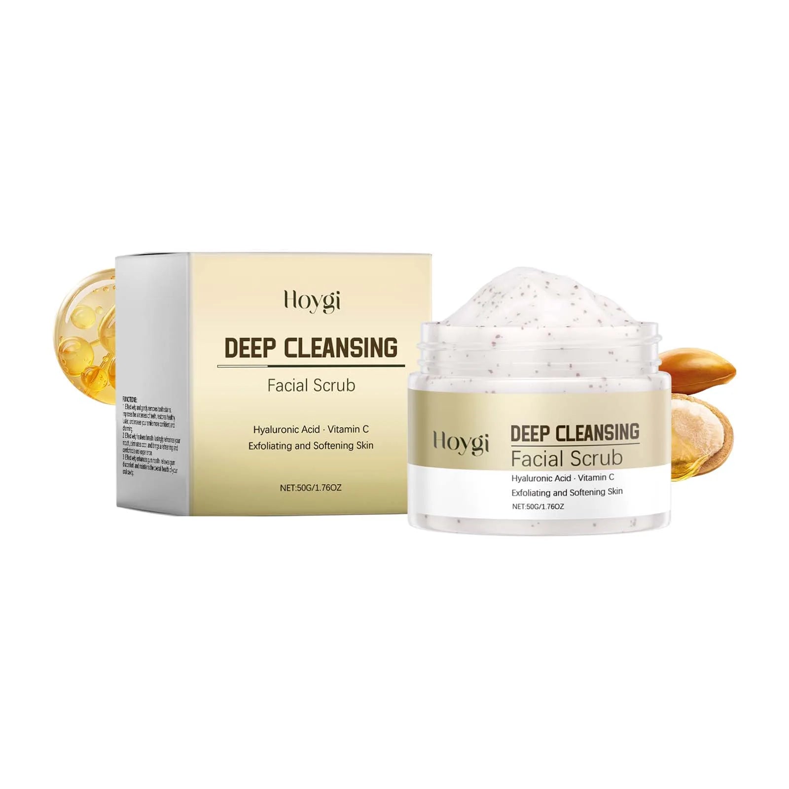 Hoygi Deep Cleansing Facial Scrub – Exfoliate & Refine Pores Facial Exfoliating Scrub Zpaxo 50g Boxed