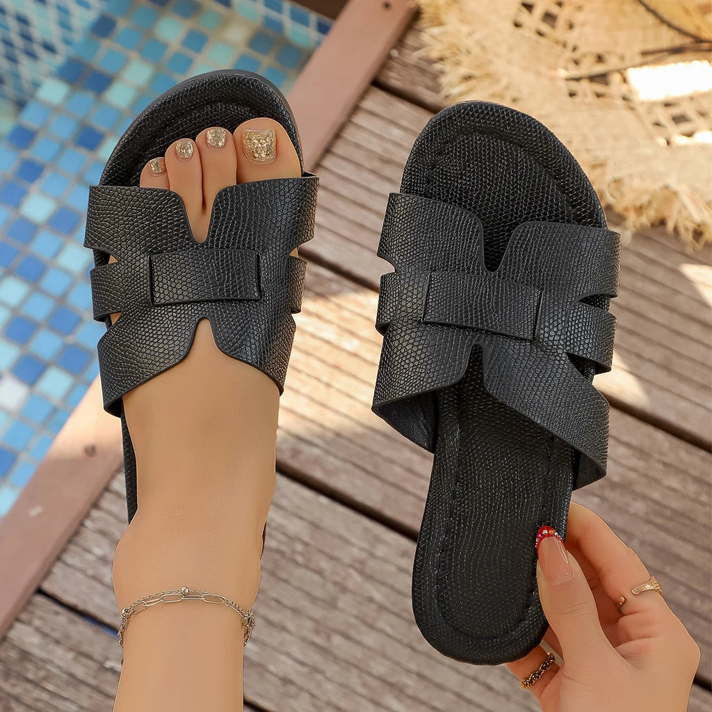 Flat Women Slippers Outdoor Casual Shoes Fashion Designer Open Heel