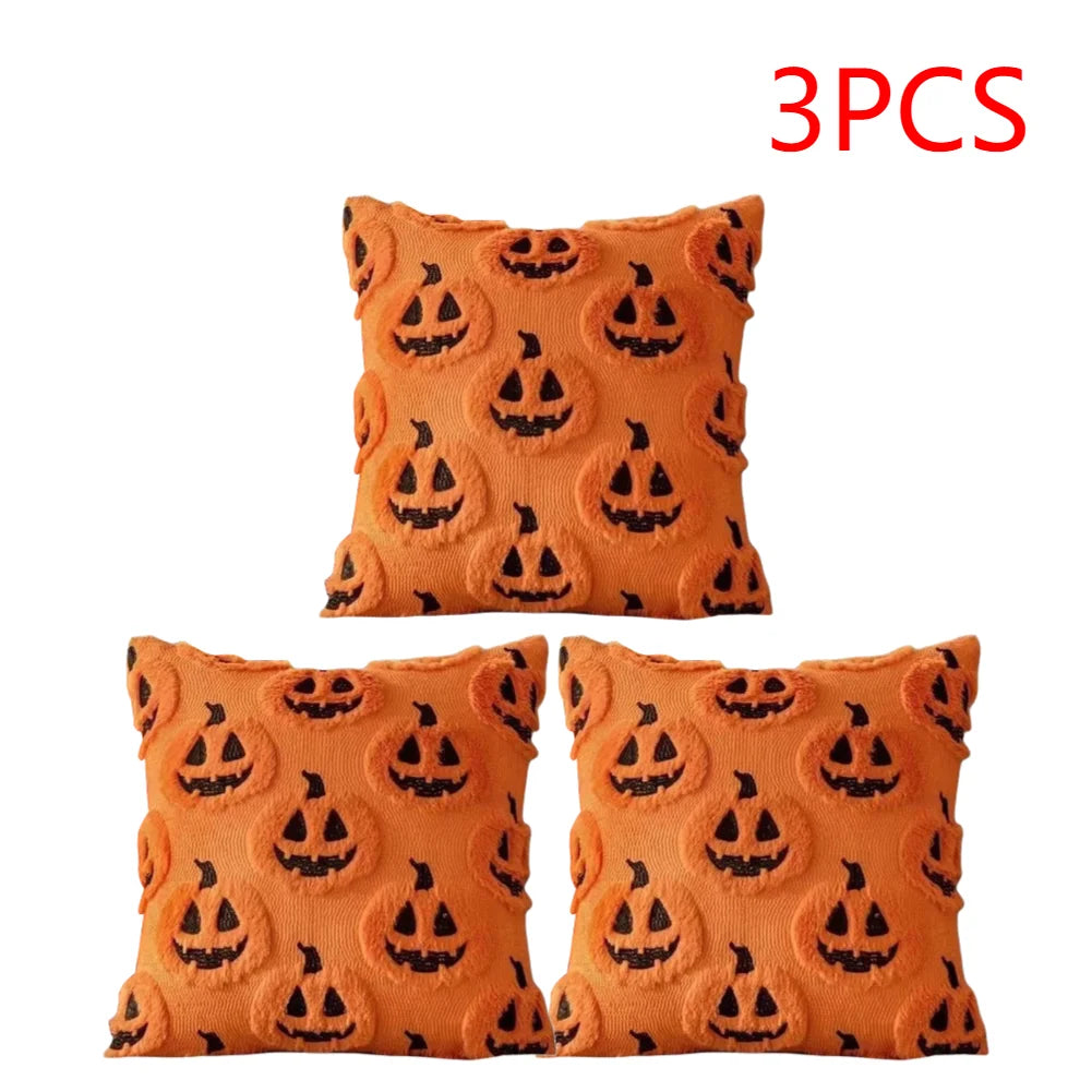 Halloween Ghost Pumpkin Pillowcase Washable Soft Pillow Case Plush Zpaxo F 3PCS