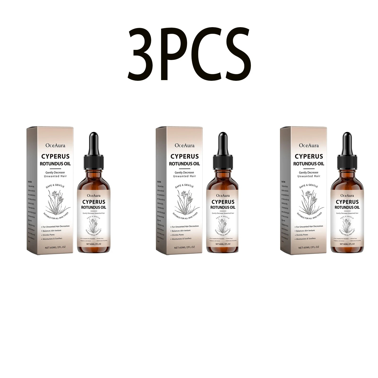OceAura Hair Inhibitor Oil – Body Hair Removal Serum 60ml Hair Inhibitor Serum Zpaxo 60mlx3boxed