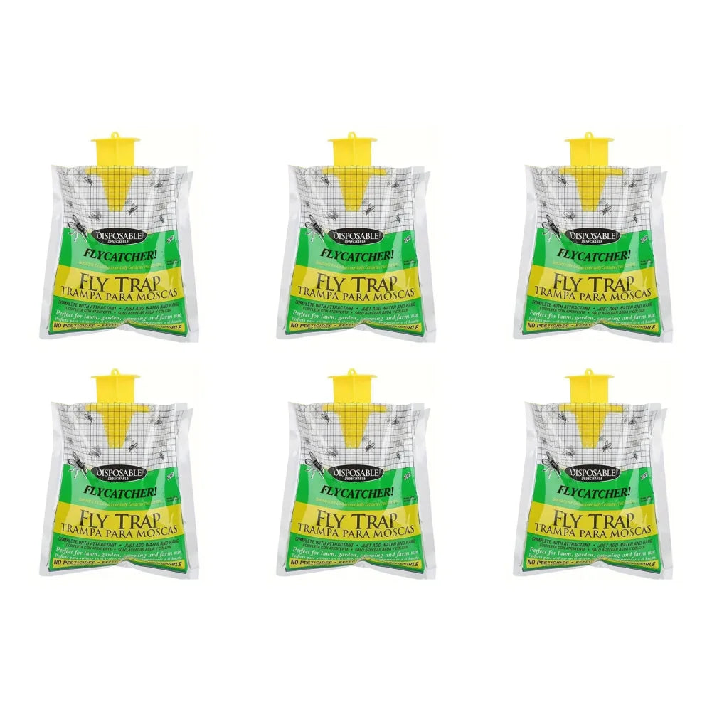 1-10Pcs Hanging Fly Trap Disposable Fly Catcher Bag Mosquito Trap Catcher Fly Wasp Insect Bug Killer Flies Trap for Outdoor Zpaxo 6 PCS