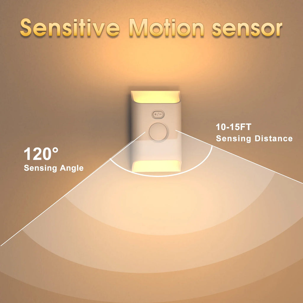 Automatic LED Night Light Wireless Indoor PIR Motion Sensor Rechargeable LED 2/4 Head Wall Lights for Cabinet Closet Smart Home Zpaxo