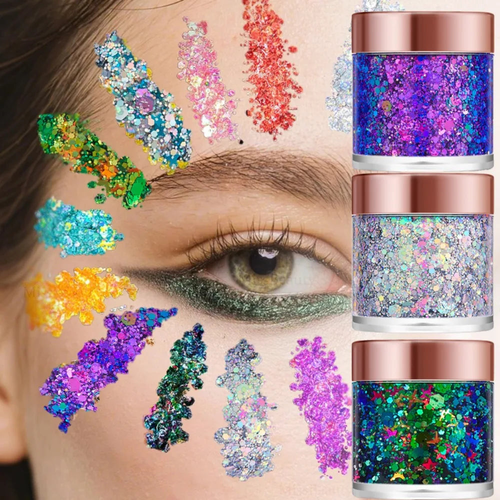 Chameleon Glitter Gel Sequins Eye Body Hair Makeup Long-lasting Zpaxo
