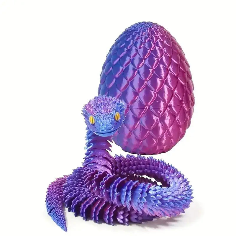 3D printed snake and surprise egg set-desktop decoration, holiday gift (Halloween/Christmas/Thanksgiving), random eye color. Zpaxo