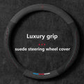 Car Steering Wheel Cover Embossed Anti Slip Plush Suede Sweat