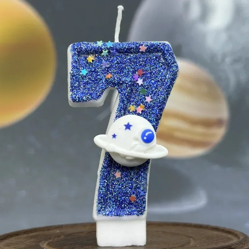 Boys Space Universe Birthday Number Candle Cake Topper Cake Topper Zpaxo 7