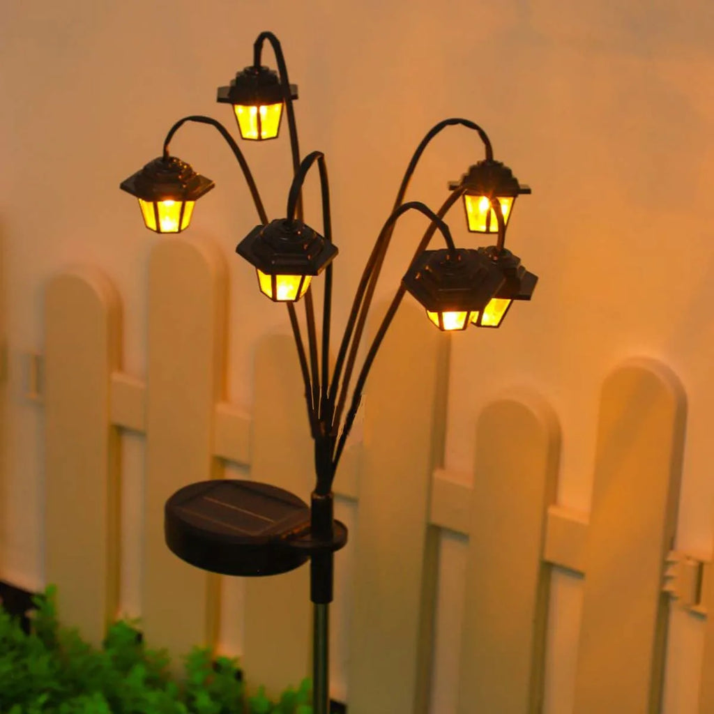 6LED Solar Hexagonal Palace Light 8-mode Outdoor Courtyard Christmas Zpaxo