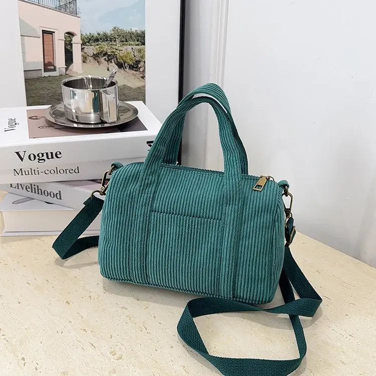 Crossbody Bags for Women Corduroy Shoulder Bag Solid Corduroy Bag Ins Hot Square Handbag Round Striped Bags Styling Props Zpaxo