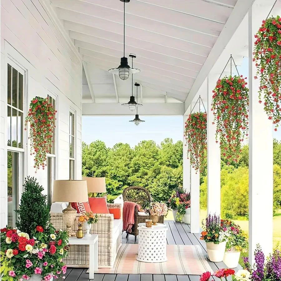 Artificial Hanging Plants Fake Plant Faux Eucalyptus Leaf Greenery