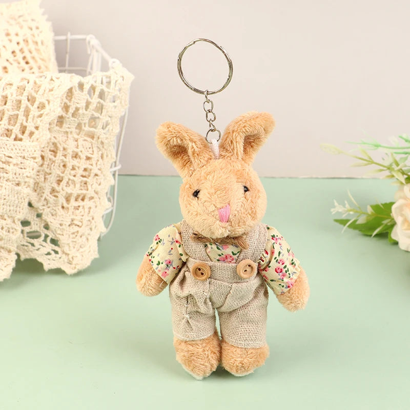 Cute Wear Clothes Bear Plush Toy Cartoon Rabbit Pendant Soft Stuffed Zpaxo C