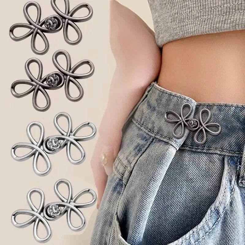 Clover Waist Button Fastener Adjustable Metal Jeans Buttons