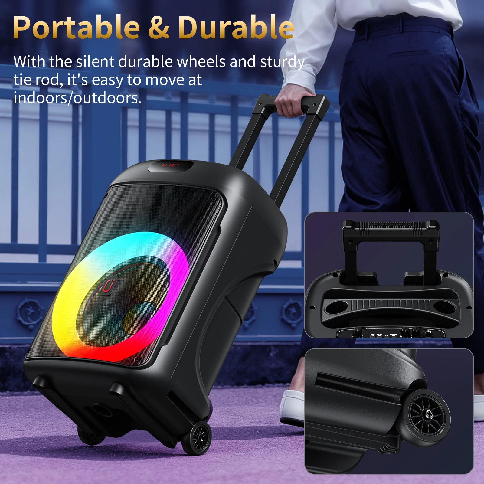 Karaoke Machine Peak Power Big Portable Bluetooth Speaker PA System