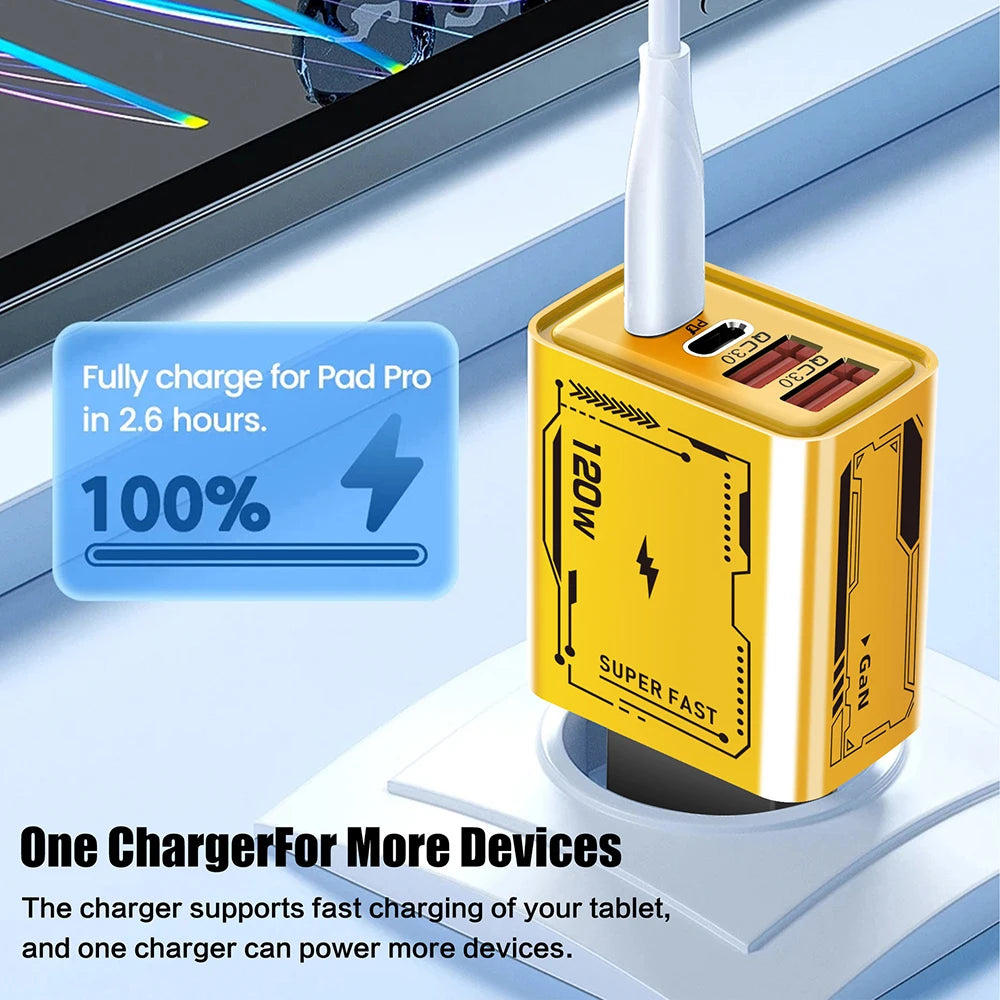 C USB Phone Chargers 4 Ports Fast Charging PD Charger Quick Charge 3