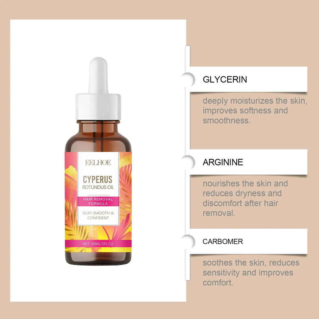 Cyperus Rotundus Oil – Hair Growth Inhibitor & Post-Wax Soothing Hair Removal Aftercare Oil Zpaxo