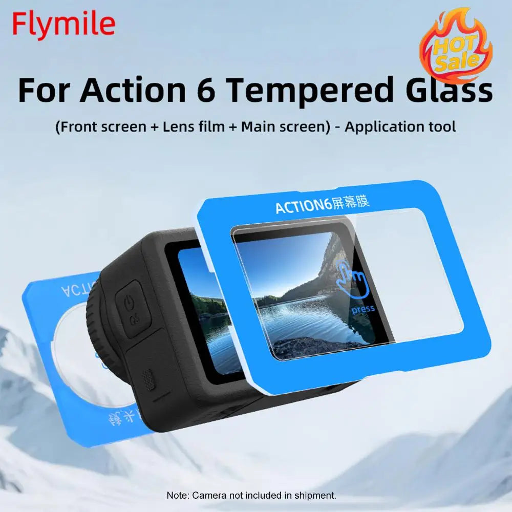 Anti-Bubble Screen Protector Fit for DJI OSMO Action 6 Accessories 0.4mm Tempered Glass Protector Scratch Resistant Zpaxo