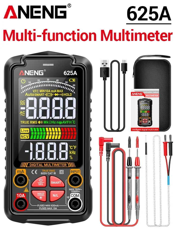 ANENG 625A Professional Multimeter Smart Anti-burn Tester AC DC