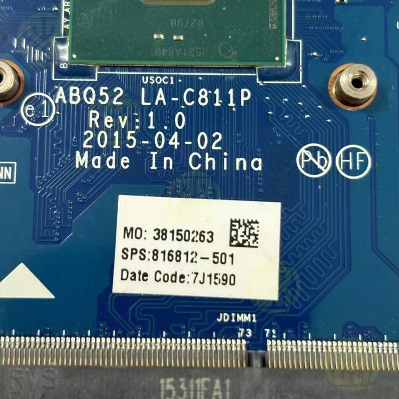 816812-601 816812-501 816812-001 HP 15-AC Series Laptop Motherboard