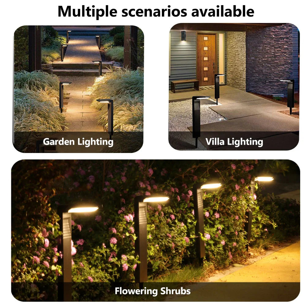 2PCS LED Solar Pathway Lights Outdoor Waterproof Auto On/Off Dusk to Dawn Solar Powered Landscape Lighting Garden Yard Lawn Zpaxo