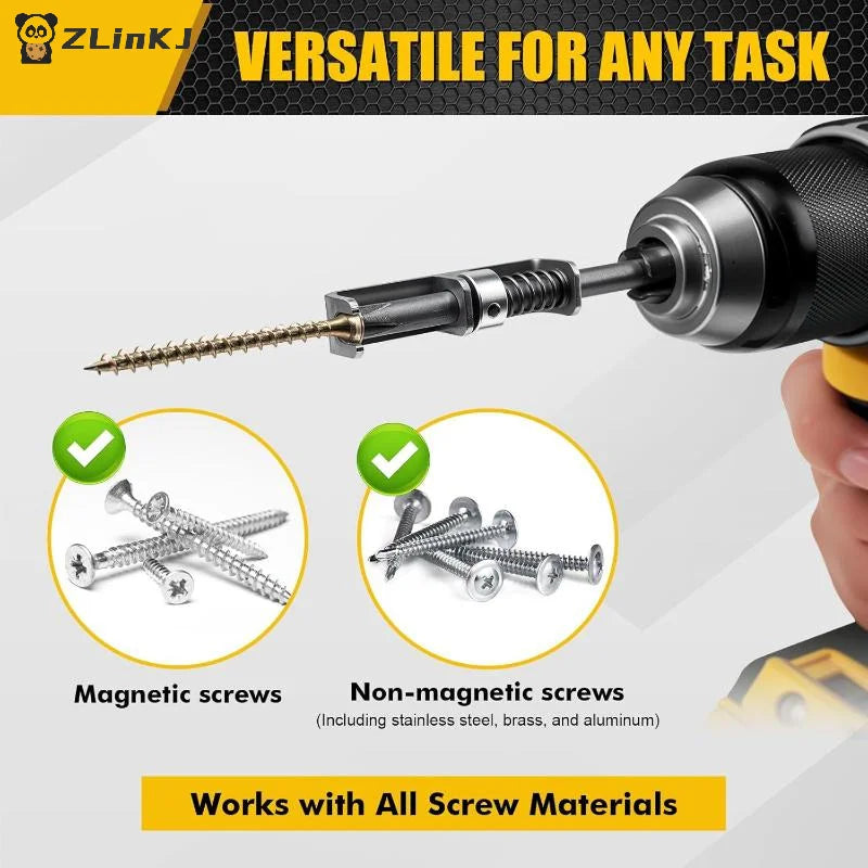▶1Pcs Spring-Loaded Screw Holder Bit Wear Resist Anti-Drop Screwdriver Bit Universal Screw RetainingFor Electricians Mechanics Zpaxo