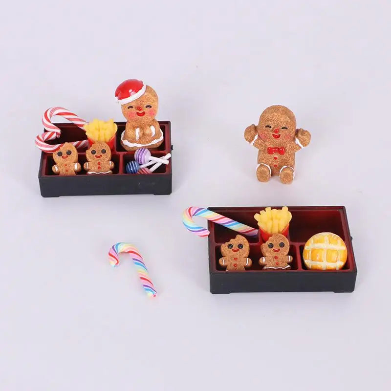 ▶8/10PCS Dollhouse Miniature Food Toy Candy Stick Biscuit Man Model Christmas Scene Box Ornaments DIY Decoration Zpaxo