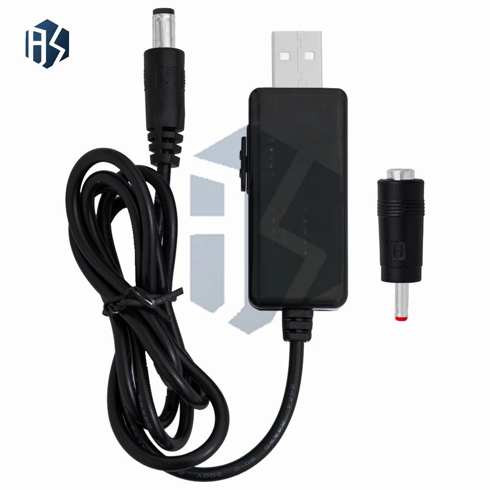 USB 5V Step-Up Boost Cable 9V/12V Output 3.5×1.35mm DC Plug Power Cord for Router Modem Zpaxo
