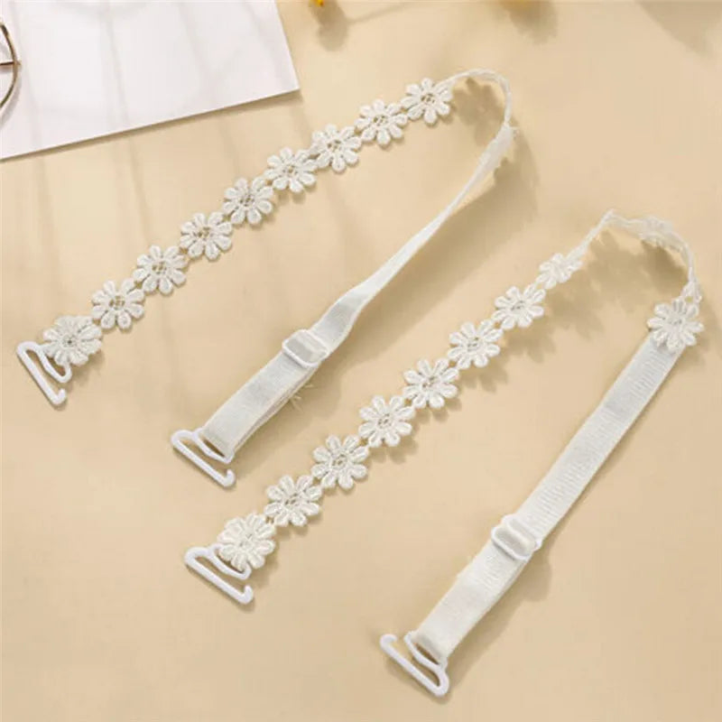 Women Elastic Bra Strap Accessories Floral Lace Anti-slip Adjustable