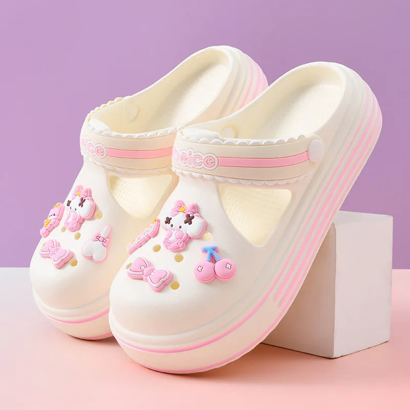 EVA Soft Sole Platform Clogs Closed-toe Slip-on Beach Shoes Hollow