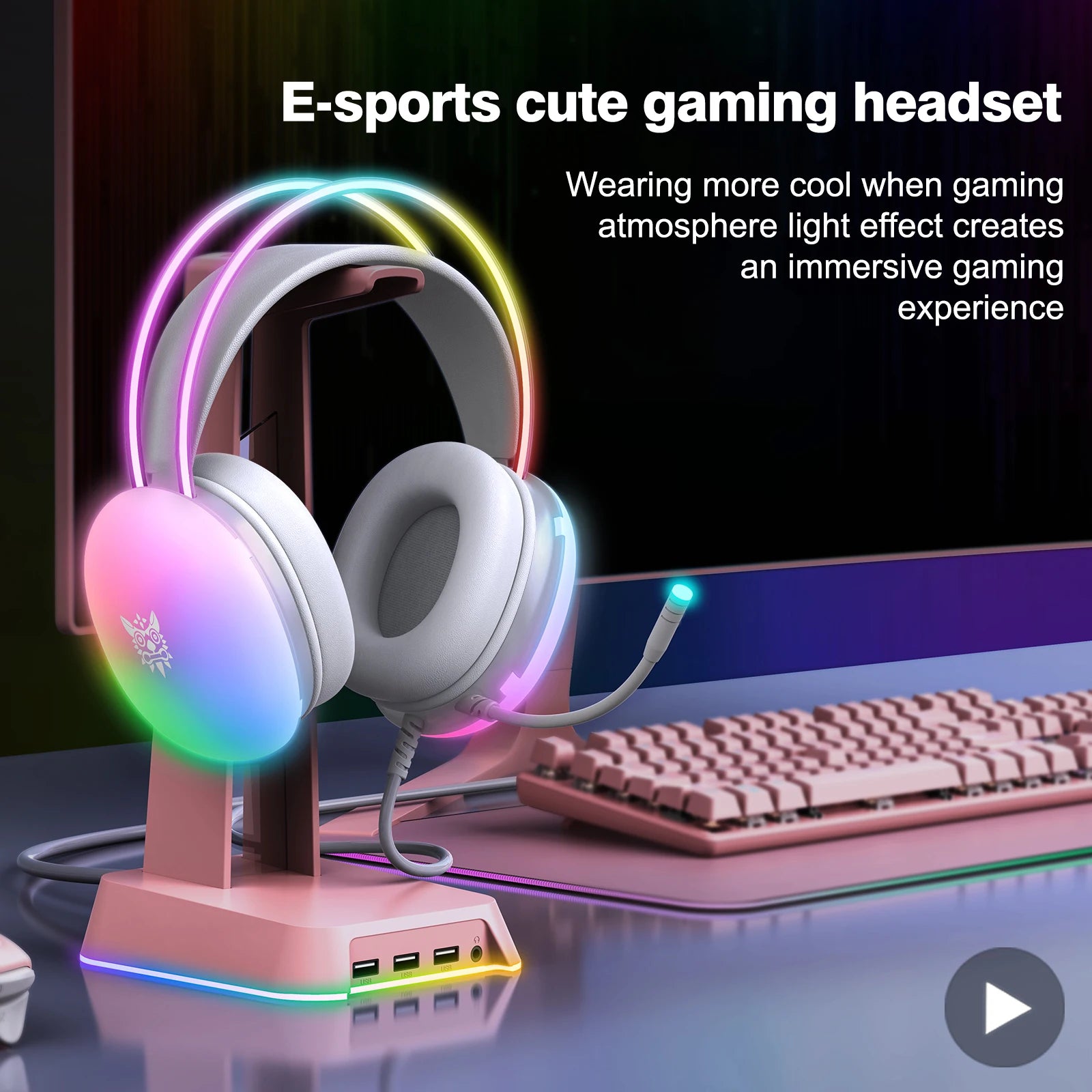 AyeBeau RGB Wired Gaming Headset with Mic – PC, Phone & Console Gaming Headset Zpaxo