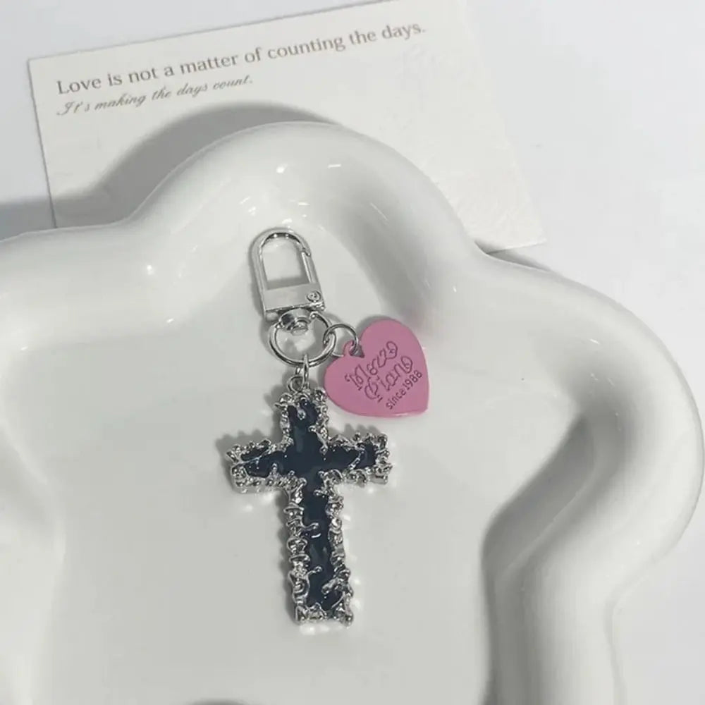 Bag Pendant Butterfly Cross Key Chain Heart Trinket Y2K Lava Thorn Zpaxo