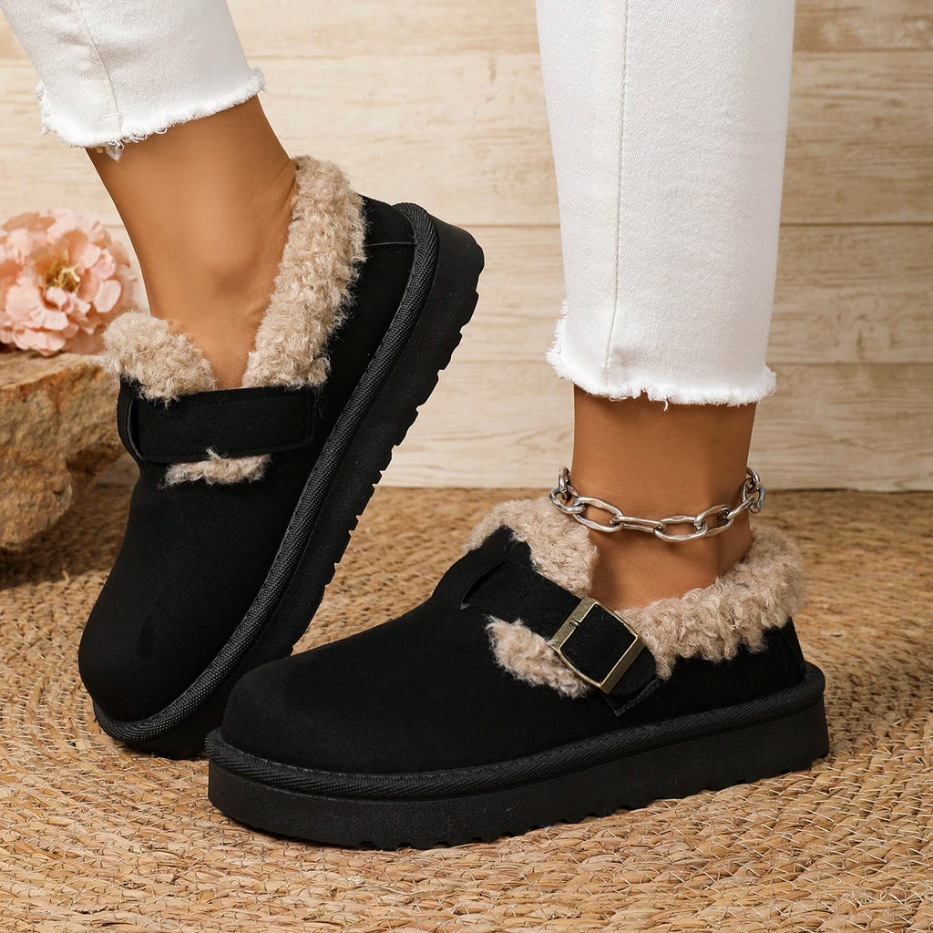 2025 New Women Boots Platform Cotton Shoes Women Autumn Winter Thick Sole Plush Snow Boots Outdoor Comfy Warm Ankle Boots Woman Zpaxo