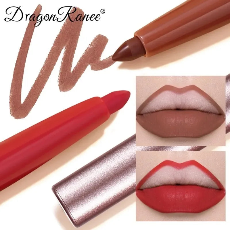 12 Colors Lip Liner Lipstick Pen Long-Lasting Waterproof Sweatproof Lip Contouring Pen Matte Velvet Non-fading Color Lips Makeup Zpaxo