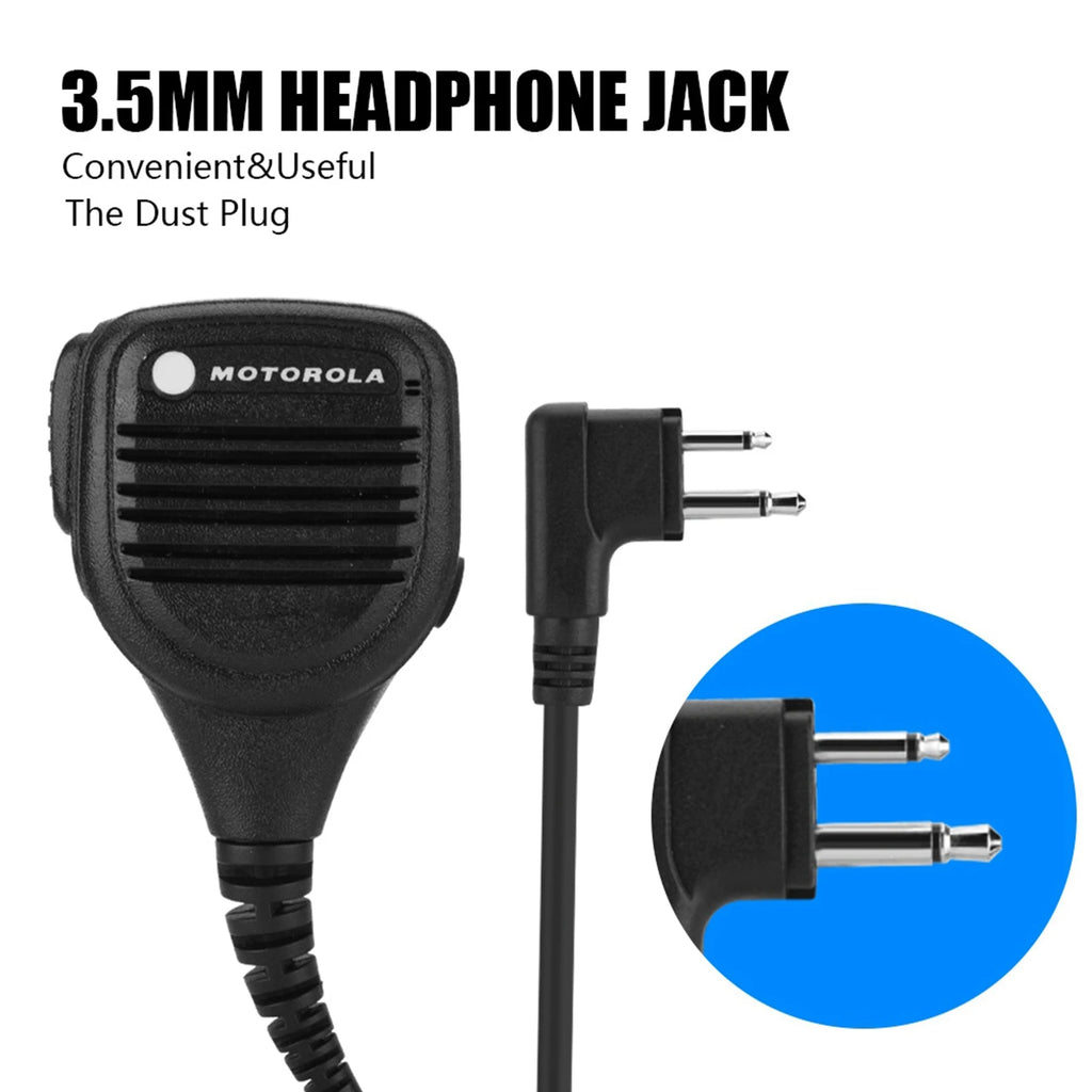 Headphone Jack Speaker Mic Walkie Talkie Radio Hand Microphone Steel