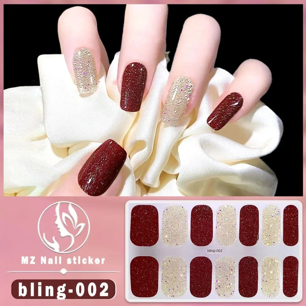 Baking Free Fashionable Nail Art Stickers Collection Manicure DIY Nail Polish Strips Wraps for Party Decor Zpaxo 002