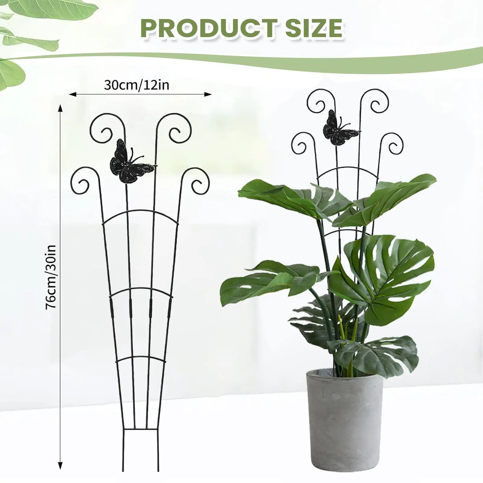 Metal Plant Trellis 76x30cm Outdoor Garden Climbing Roses Tomatoes