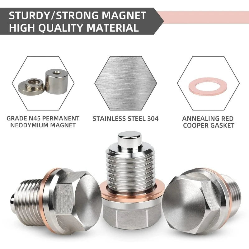 Magnetic Oil Drain Plug Stainless Steel M12 M14 M16 Oil Pan Nut