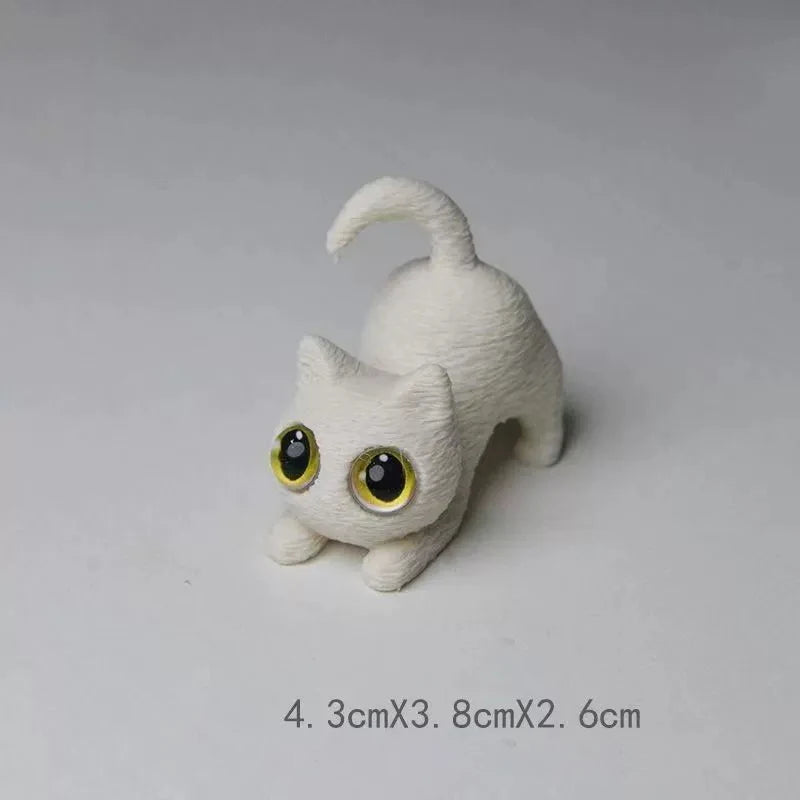 3D Printed Big-eyed Cat Ornaments Mini Statues Miniature Cute Kitten Zpaxo B2