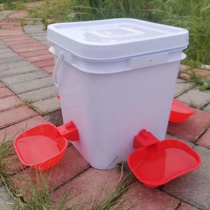 4 Chicken Drinking Cup Bucket Automatic Drinker Feeder Plastic