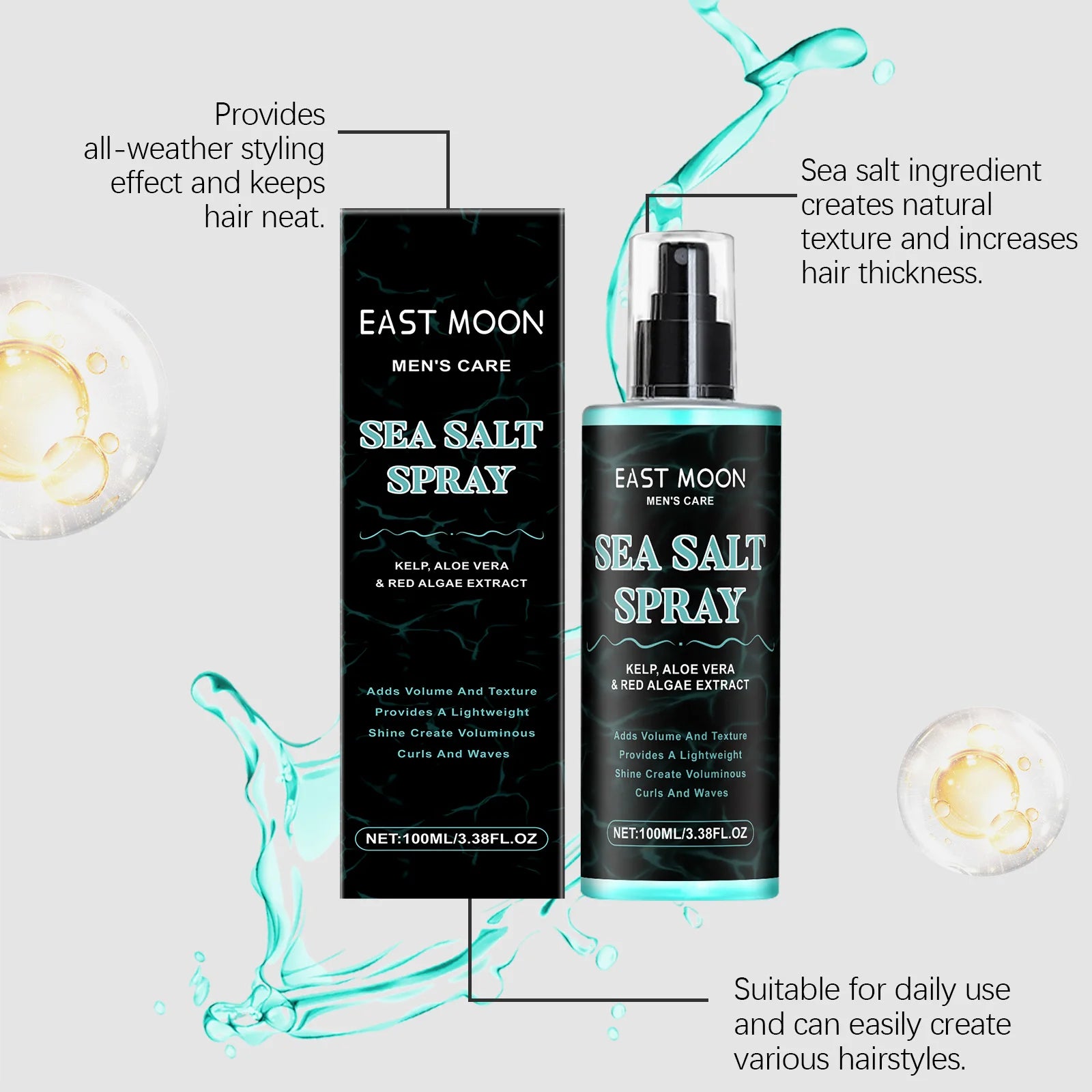 Sea Salt Styling Spray Long Lasting Strong Hold That Won T Flatten Or Grease Hair Lightweight Fluffy Foam Mousse Zpaxo