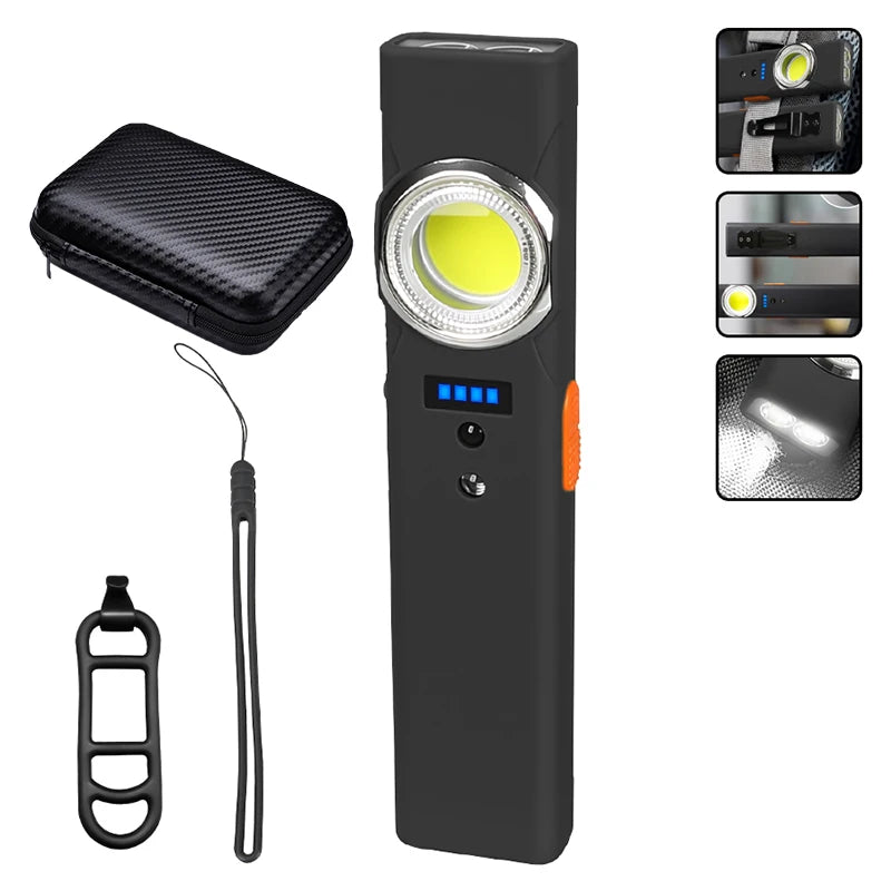 Mini USB-C Rechargeable LED COB Flashlight – Magnetic Camping Light